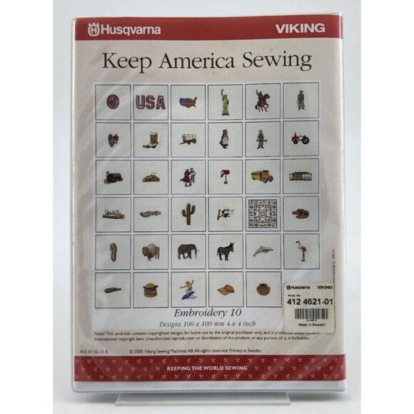 Keep America Sewing Embroidery Disk #10 For Husqvarna Viking Designer 1 - Picture 5 of 5